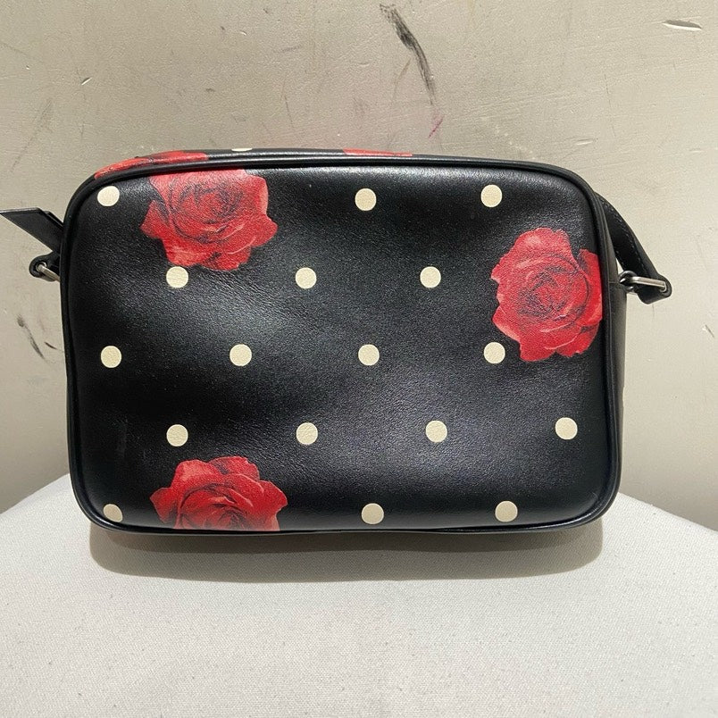 Saint Laurent Ysl Camera Bag MM Black Polka Dot Rose Crossbody