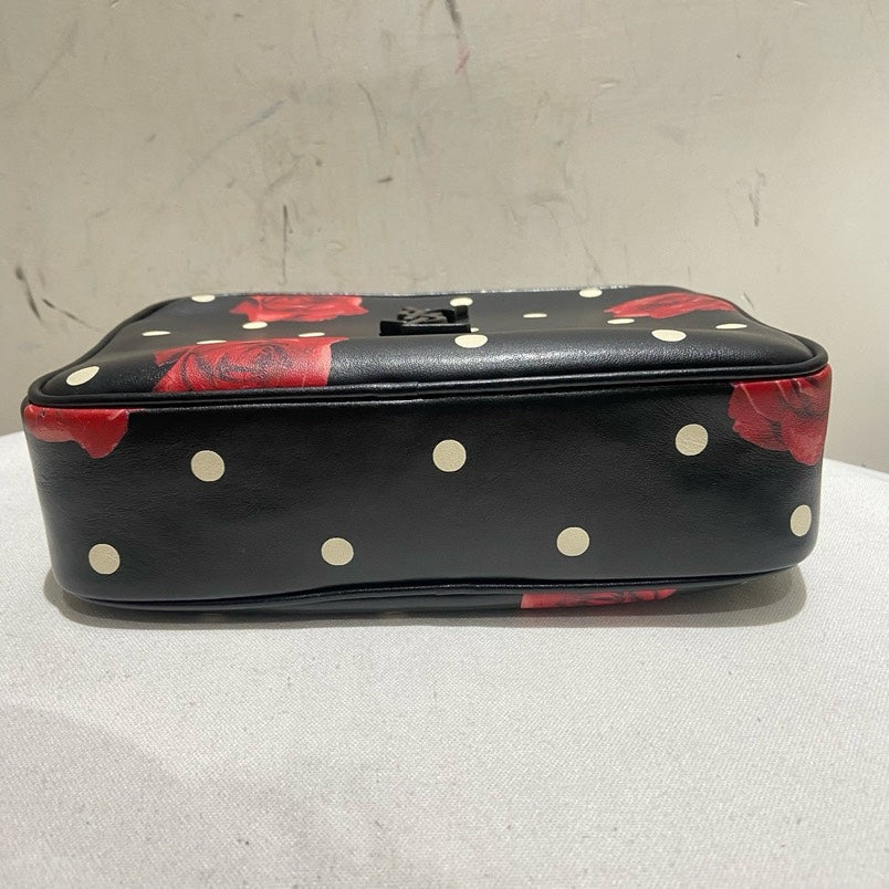 Saint Laurent Ysl Camera Bag MM Black Polka Dot Rose Crossbody