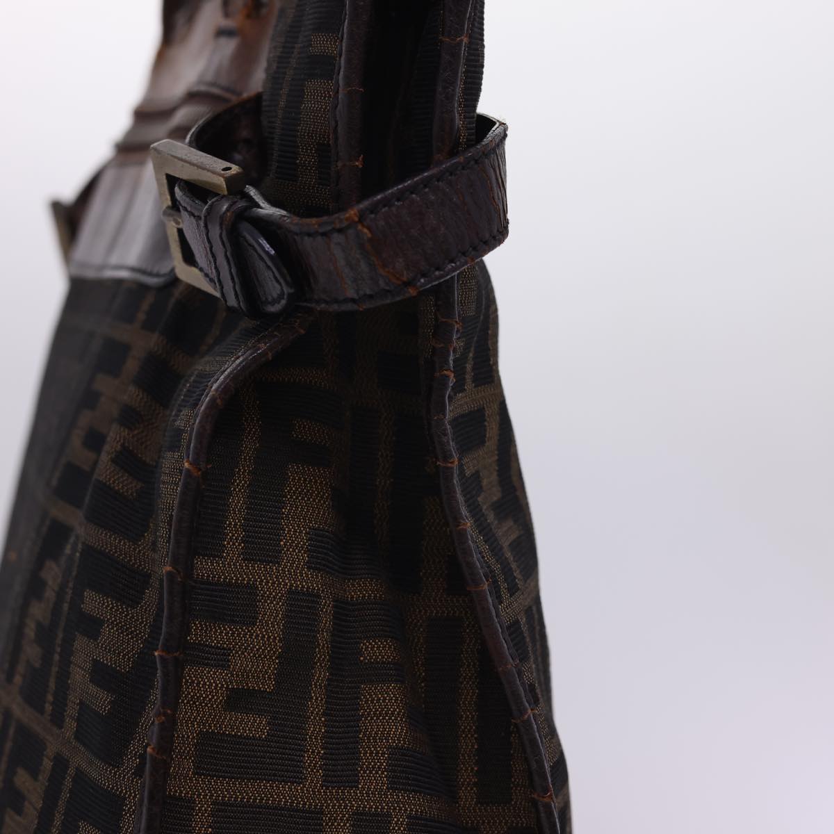 FENDI Zucca Canvas Tote Bag Nylon Brown Black  rd4786