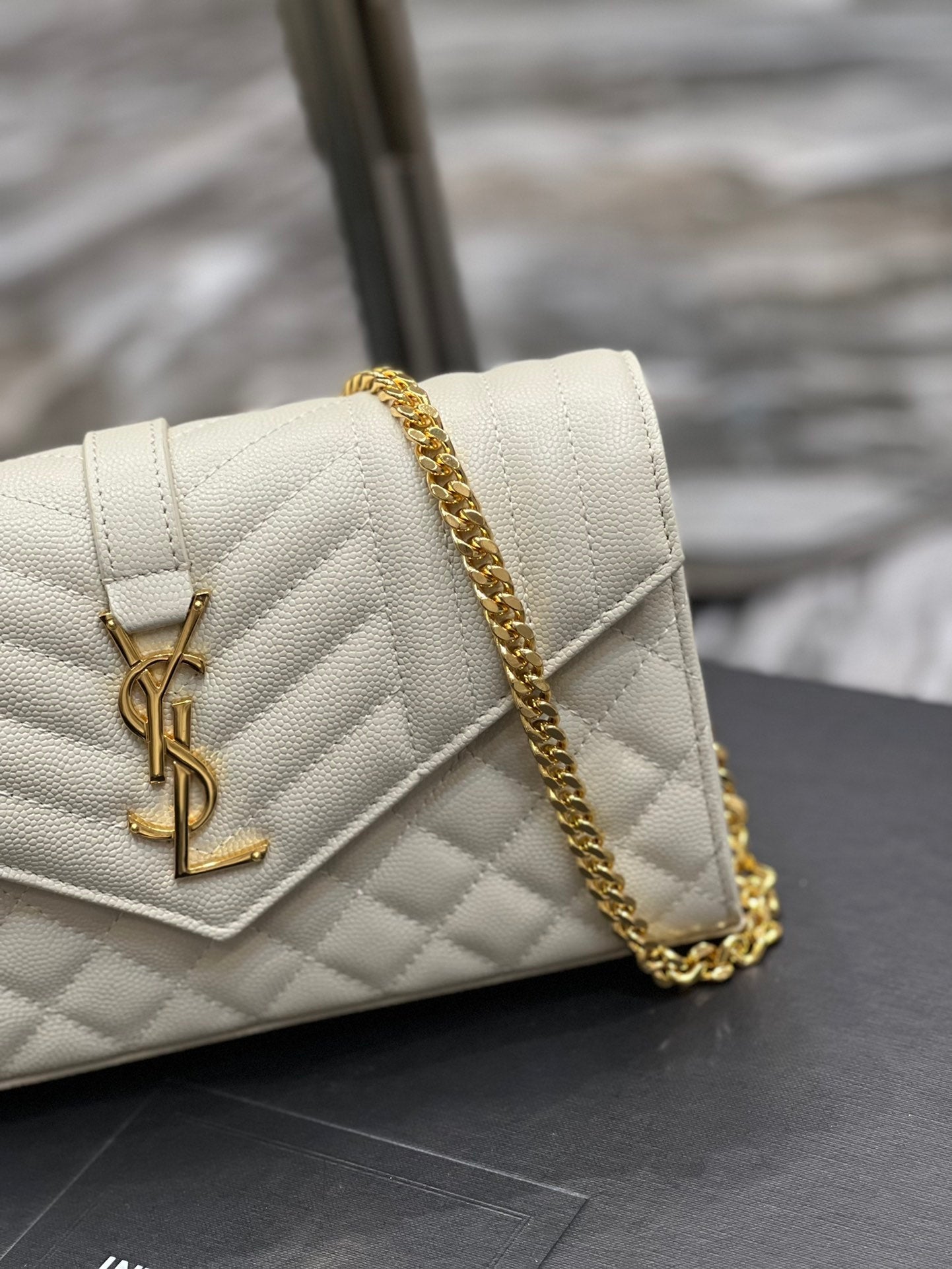 Top Quality Envelope Small Chain Bag White For Women, Women’s Bags 8.6in/22cm YSL