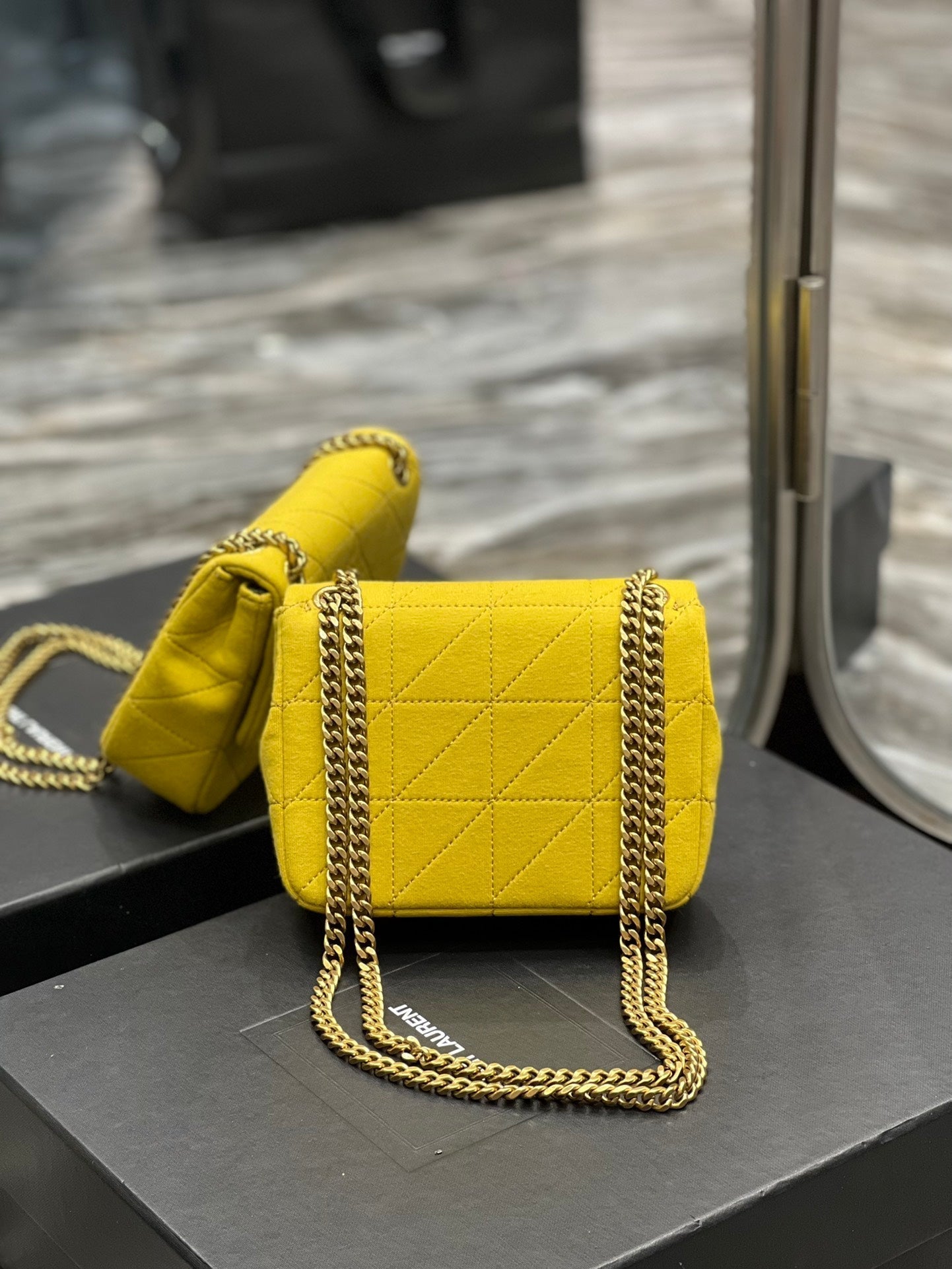 Top Quality Jamie Mini Chain Bag Yellow For Women, Women’s Bags 6.9in/17.5cm YSL