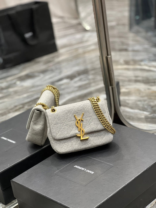 Top Quality Jamie Mini Chain Bag Grey For Women, Women’s Bags 6.9in/17.5cm YSL 6981622F9271407