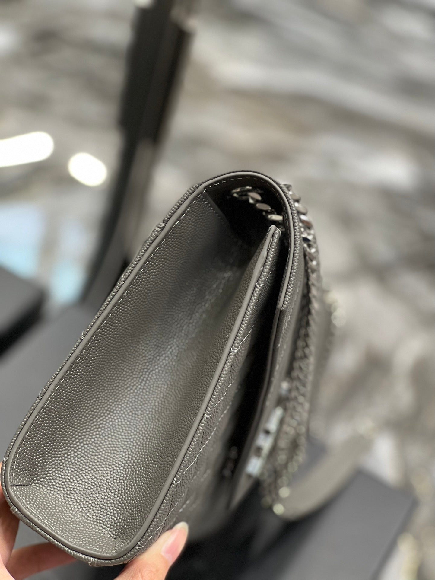 Top Quality Envelope MeTop Qualityum Chain Bag Dark Grey For Women, Women’s Bags 9.4in/24cm YSL