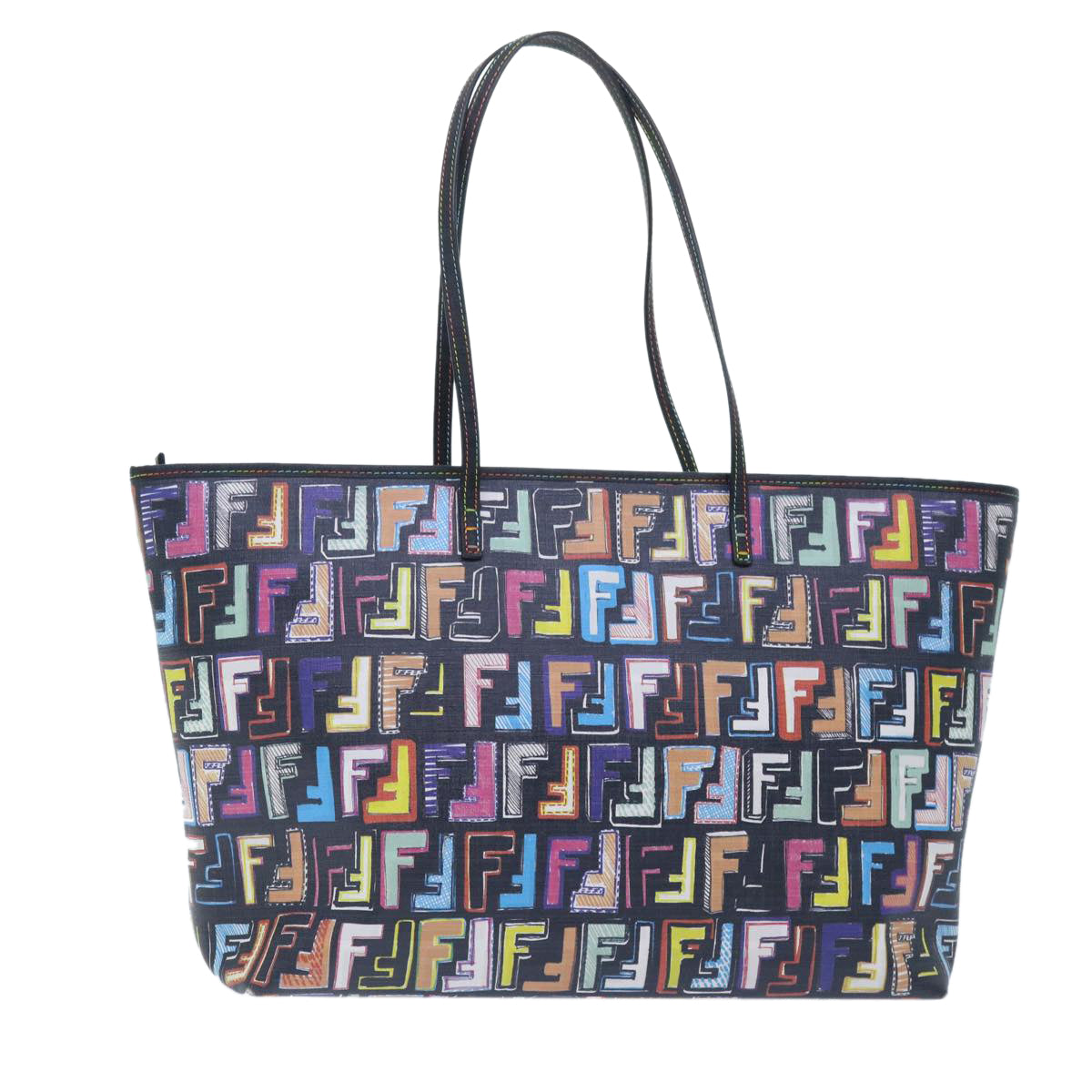 FENDI Zucca Canvas Tote Bag Multicolor 8BH185  yk8065