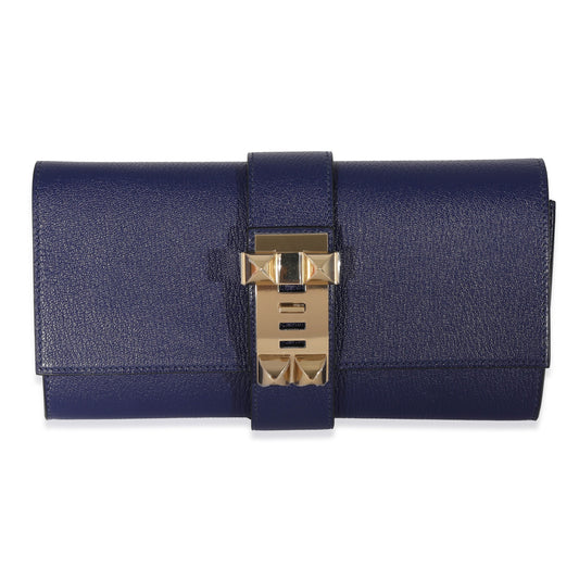 Hermès Hermes Bleu Encre Mysore Chevre Medor 23 PBHW